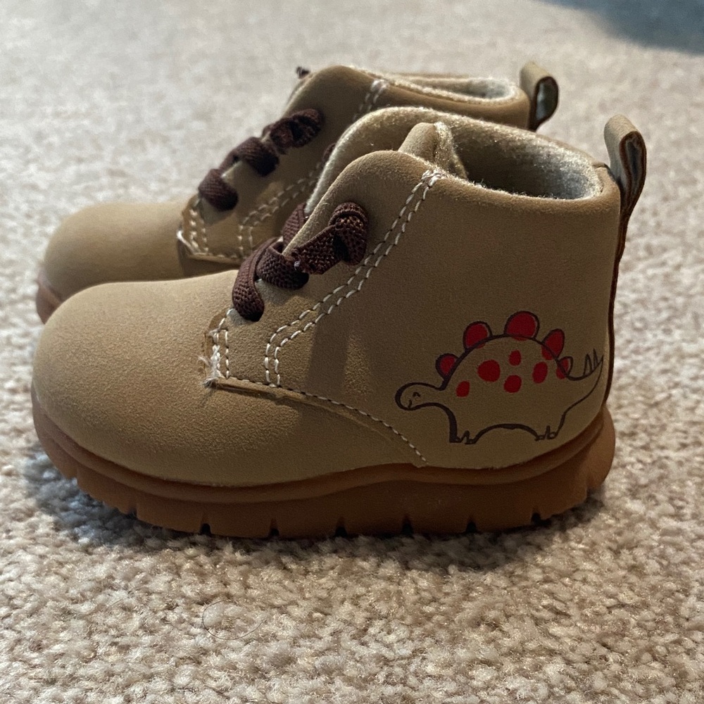 Tan Dinosaur Kids Boots